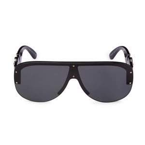 BNWT VERSACE 48MM SQUARE PILOT SUNGLASSES BLACK